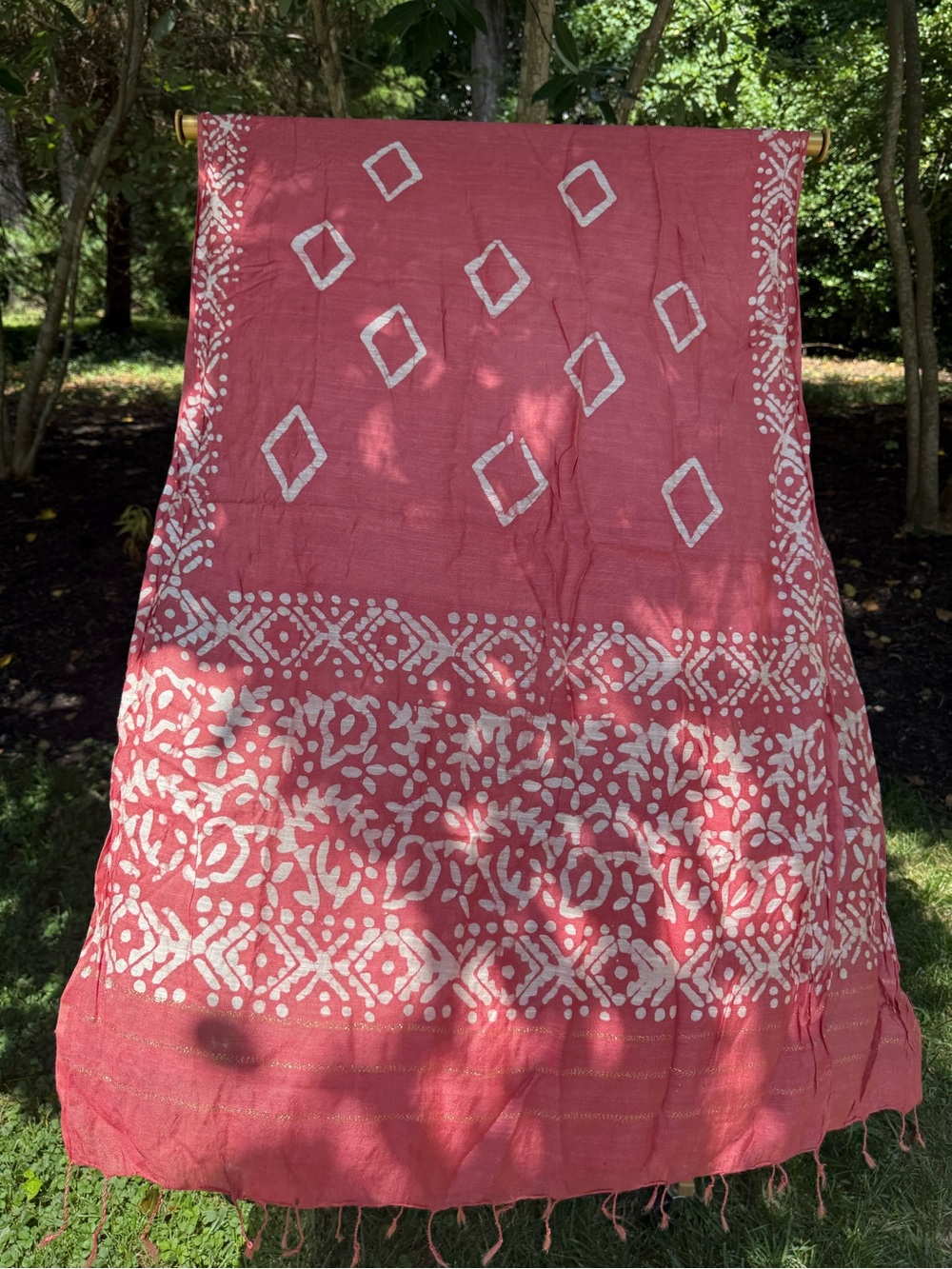 Women’s Pink Printed Cotton Scarf Wrap